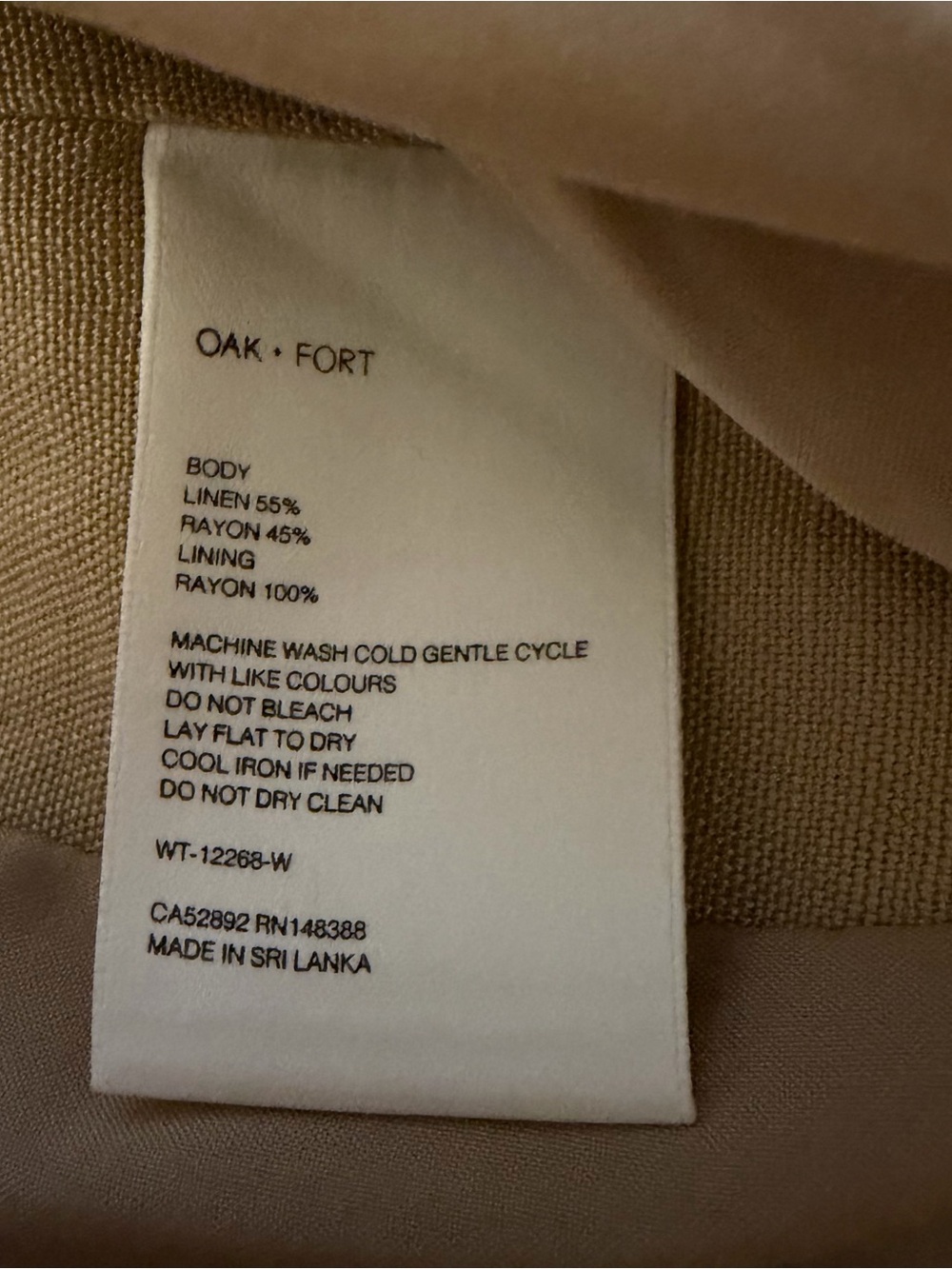 NWT Oak + Fort Strapless Linen Blend Tube Top S - Picture 9 of 9